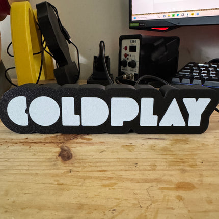 Lampe Coldplay - Lightbox 3D LED | Design Noir & Blanc | USB