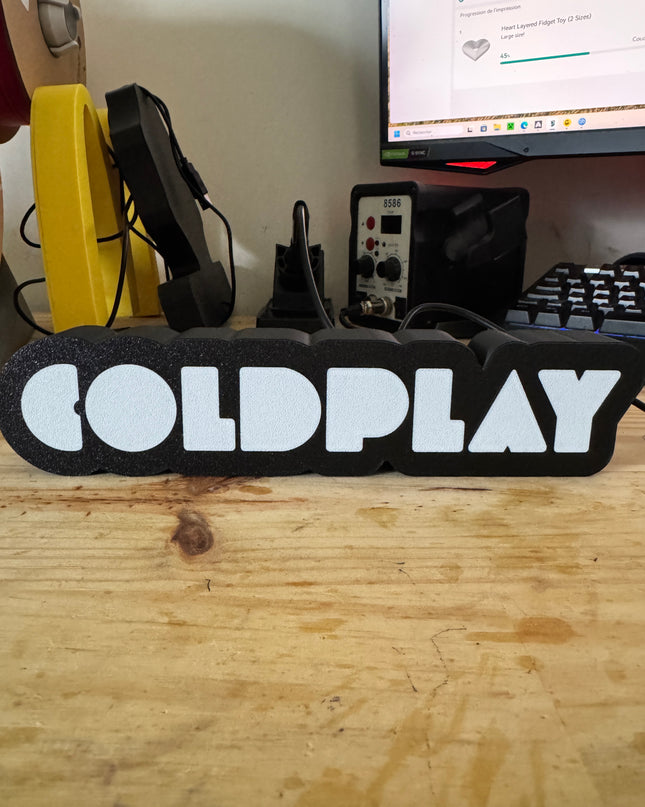 Lampe Coldplay - Lightbox 3D LED | Design Noir & Blanc | USB