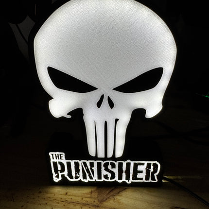 Lampe The Punisher - Lightbox 3D LED | Design Noir & Blanc | USB