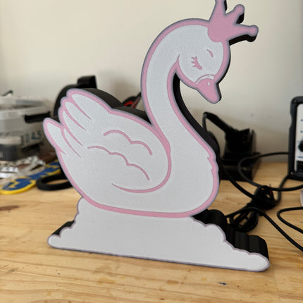 veilleuse LED douce en forme de cygne
