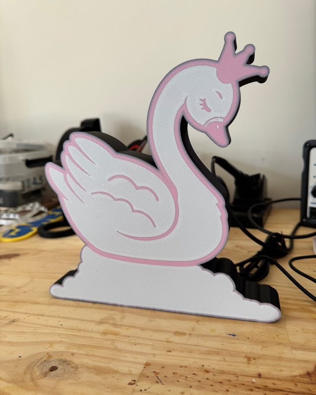veilleuse LED douce en forme de cygne
