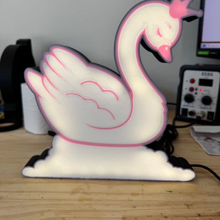 lampe LED 3D silhouette de cygne
