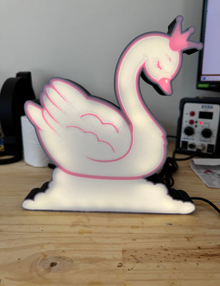 lampe LED 3D silhouette de cygne
