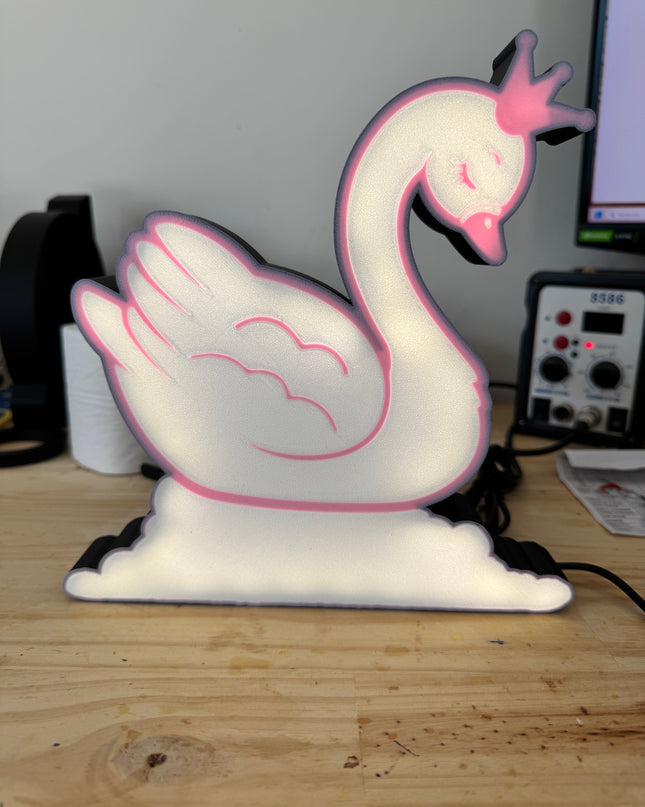lampe LED 3D silhouette de cygne
