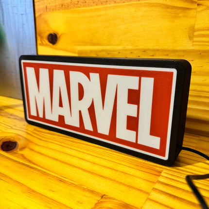 Lampe Marvel - Lightbox 3D LED | Design Noir, Rouge & Blanc | USB