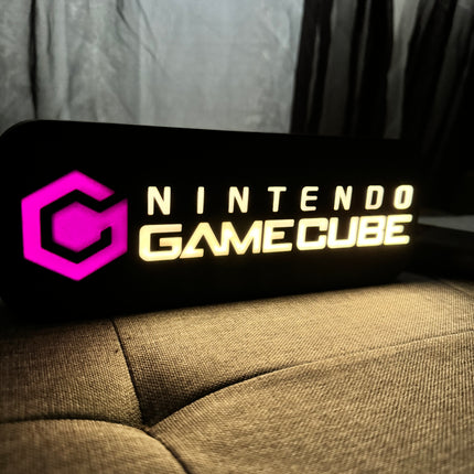 Lampe GameCube - Lightbox 3D LED | Design Noir, Blanc & Violet | USB