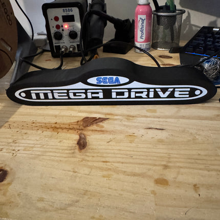 Lampe Mega Drive - Lightbox 3D LED | Design Noir, Blanc & Bleu | USB