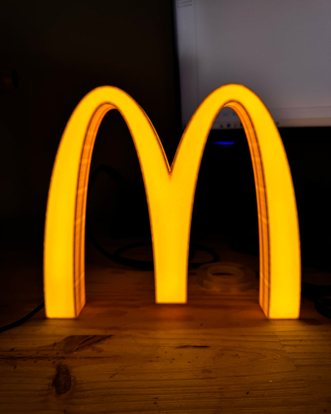 Lampe McDonald's - Lightbox 3D LED | Arche Dorée Iconique | USB