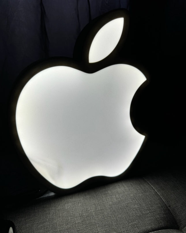 Lampe Apple - Lightbox 3D LED | Design Minimaliste Noir & Blanc | USB