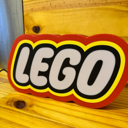 Lampe LEGO - Lightbox 3D LED | Design Rouge, Noir, Jaune & Blanc | USB