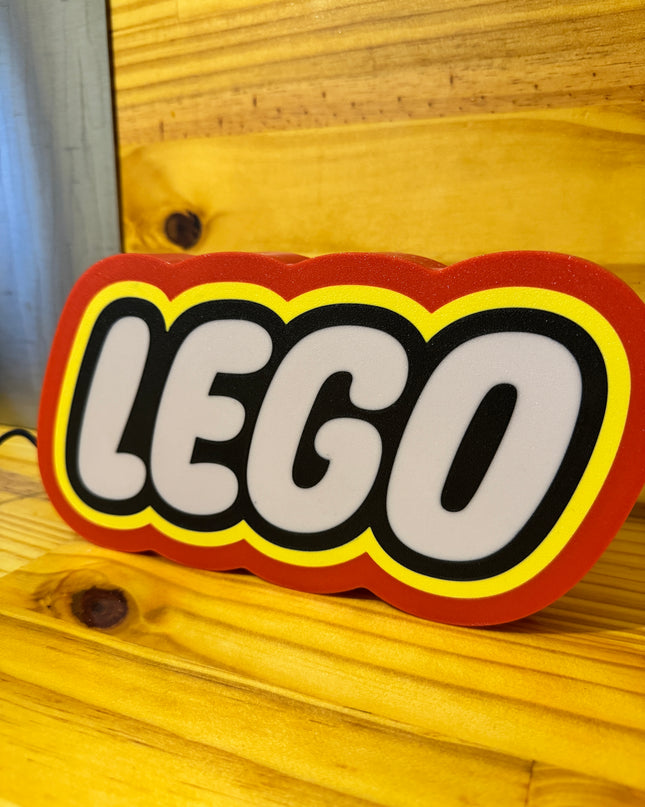 Lampe LEGO - Lightbox 3D LED | Design Rouge, Noir, Jaune & Blanc | USB