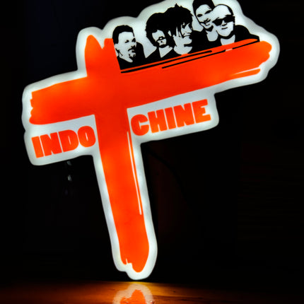 Lampe Indochine - Lightbox 3D LED | Design Noir, Rouge & Blanc | USB