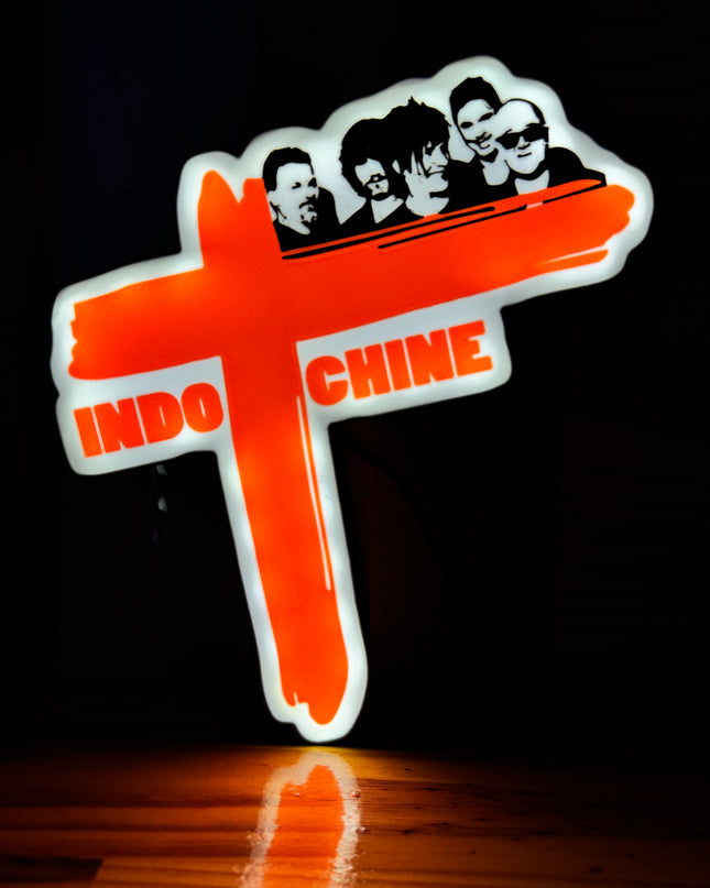 Lampe Indochine - Lightbox 3D LED | Design Noir, Rouge & Blanc | USB