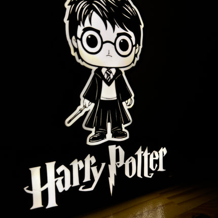 Lampe Harry Potter Style Pop - Lightbox 3D LED | Design Noir & Blanc | USB