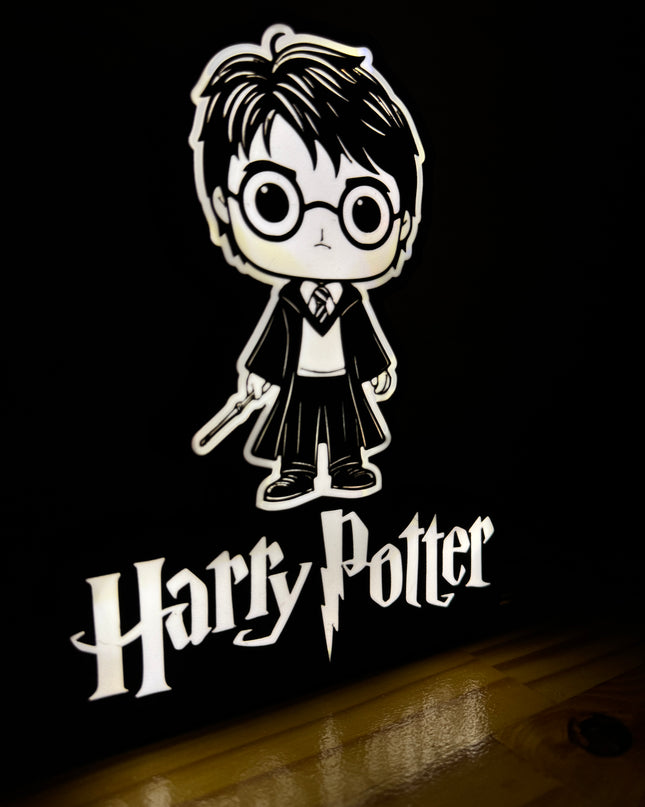 Lampe Harry Potter Style Pop - Lightbox 3D LED | Design Noir & Blanc | USB