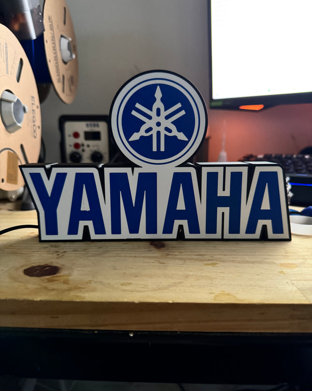 Logo lumineux Yamaha blanc
