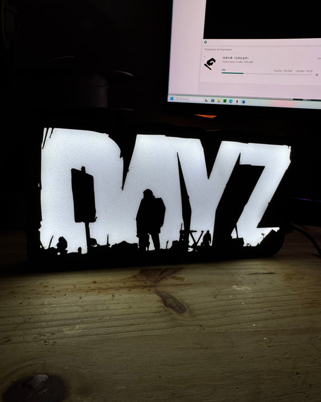 Lampe DayZ - Lightbox 3D LED | Design Noir & Blanc | USB