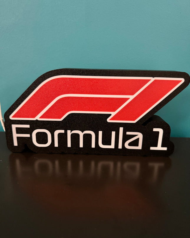 Lampe Formula 1 - Lightbox 3D LED | Design Noir, Blanc & Rouge | USB