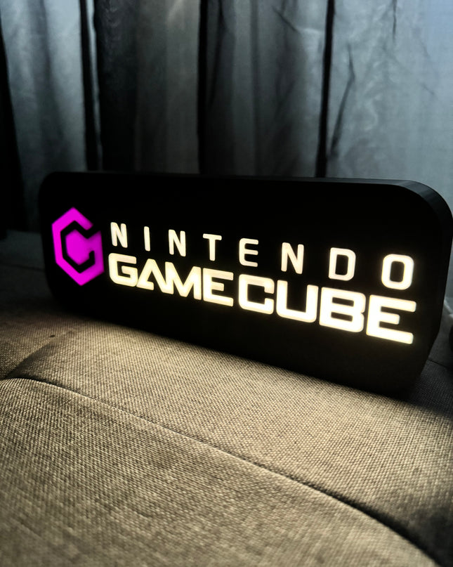 Lampe GameCube - Lightbox 3D LED | Design Noir, Blanc & Violet | USB