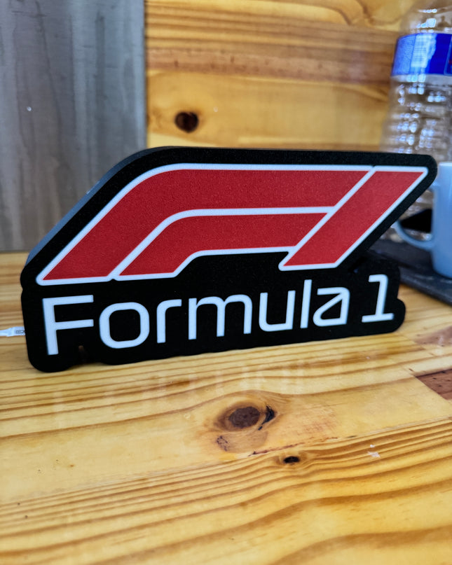 Lampe Formula 1 - Lightbox 3D LED | Design Noir, Blanc & Rouge | USB