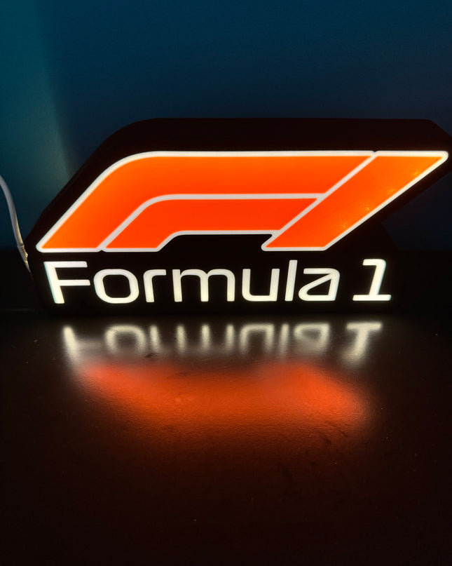 Lampe Formula 1 - Lightbox 3D LED | Design Noir, Blanc & Rouge | USB
