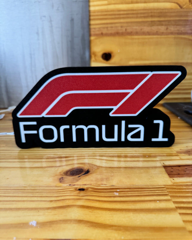 Lampe Formula 1 - Lightbox 3D LED | Design Noir, Blanc & Rouge | USB