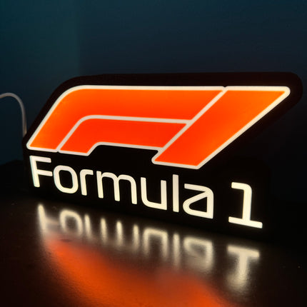 Lampe Formula 1 - Lightbox 3D LED | Design Noir, Blanc & Rouge | USB