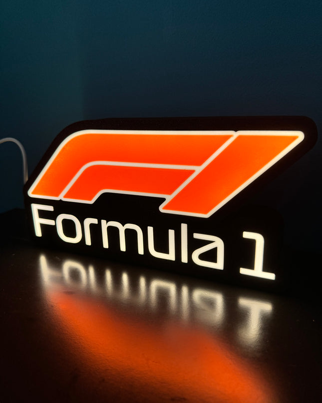 Lampe Formula 1 - Lightbox 3D LED | Design Noir, Blanc & Rouge | USB