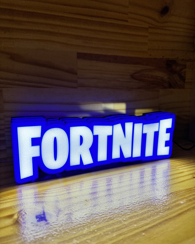 Lampe Fortnite - Lightbox 3D LED | Design Bleu & Blanc | USB