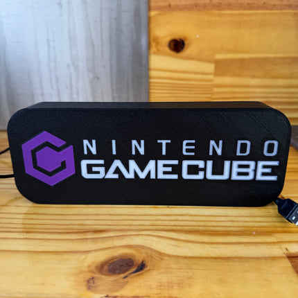 Lampe GameCube - Lightbox 3D LED | Design Noir, Blanc & Violet | USB