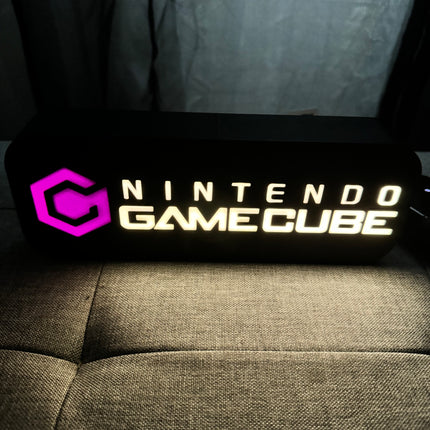 Lampe GameCube - Lightbox 3D LED | Design Noir, Blanc & Violet | USB