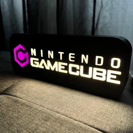Lampe GameCube - Lightbox 3D LED | Design Noir, Blanc & Violet | USB