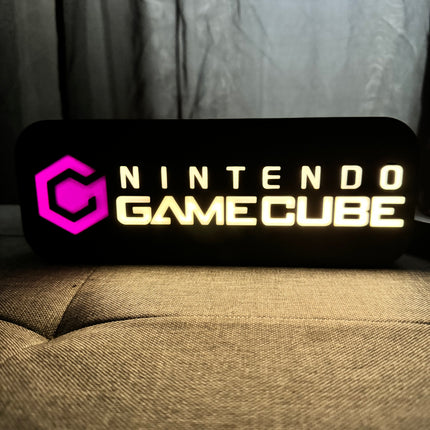 Lampe GameCube - Lightbox 3D LED | Design Noir, Blanc & Violet | USB