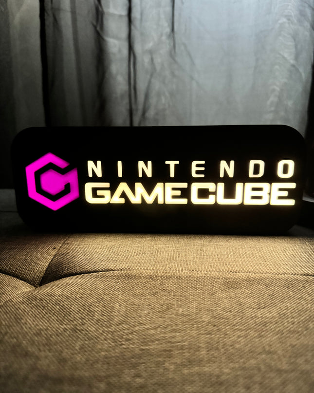 Lampe GameCube - Lightbox 3D LED | Design Noir, Blanc & Violet | USB