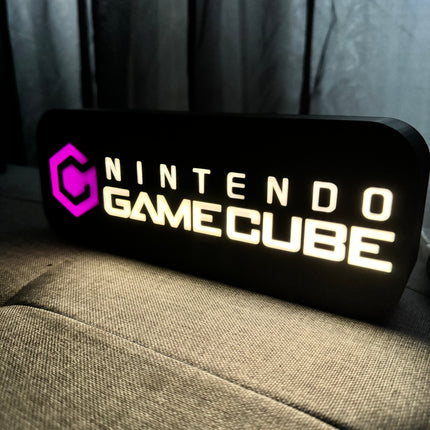 Lampe GameCube - Lightbox 3D LED | Design Noir, Blanc & Violet | USB