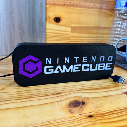 Lampe GameCube - Lightbox 3D LED | Design Noir, Blanc & Violet | USB