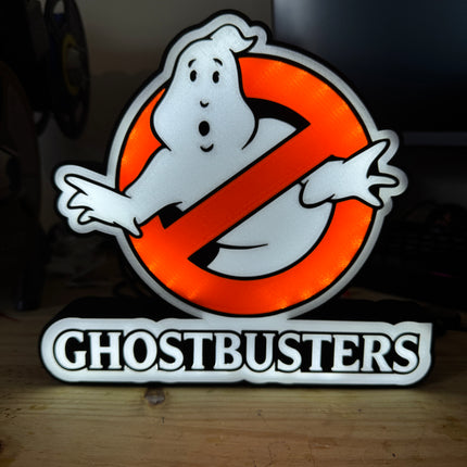 Lampe Ghostbusters - Lightbox 3D LED | Design Noir, Blanc & Rouge | USB