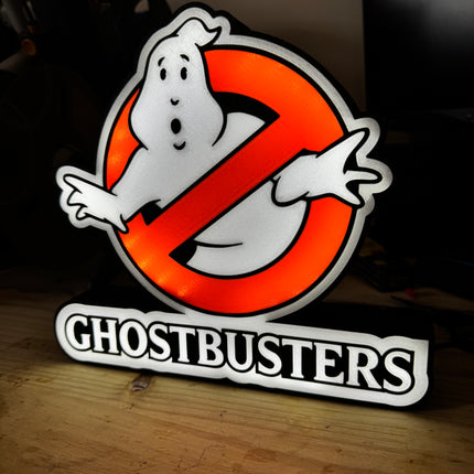 Lampe Ghostbusters - Lightbox 3D LED | Design Noir, Blanc & Rouge | USB