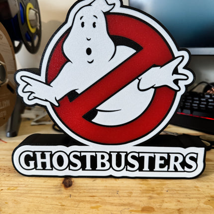 Lampe Ghostbusters - Lightbox 3D LED | Design Noir, Blanc & Rouge | USB