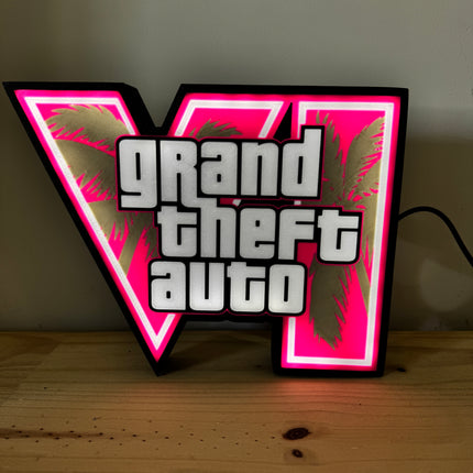 lightbox GTA 6 rose et blanche ambiance Vice City
