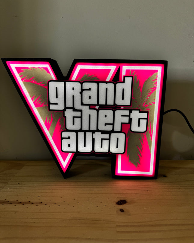 lightbox GTA 6 rose et blanche ambiance Vice City
