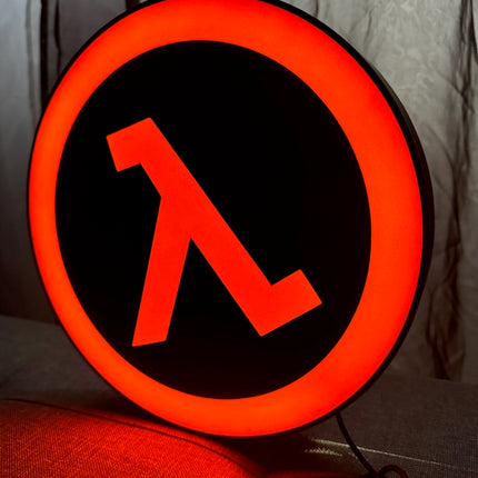 Lampe Half-Life - Lightbox 3D LED | Design Noir & Orange | USB