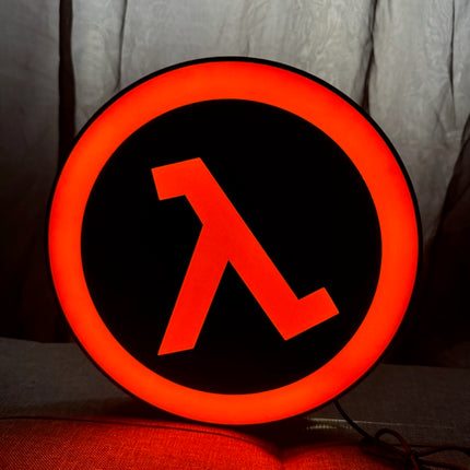 Lampe Half-Life - Lightbox 3D LED | Design Noir & Orange | USB