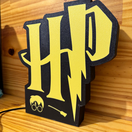 Lampe Harry Potter - Lightbox 3D LED | Design Noir & Jaune | USB