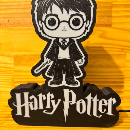 Lampe Harry Potter Style Pop - Lightbox 3D LED | Design Noir & Blanc | USB