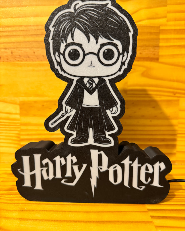 Lampe Harry Potter Style Pop - Lightbox 3D LED | Design Noir & Blanc | USB