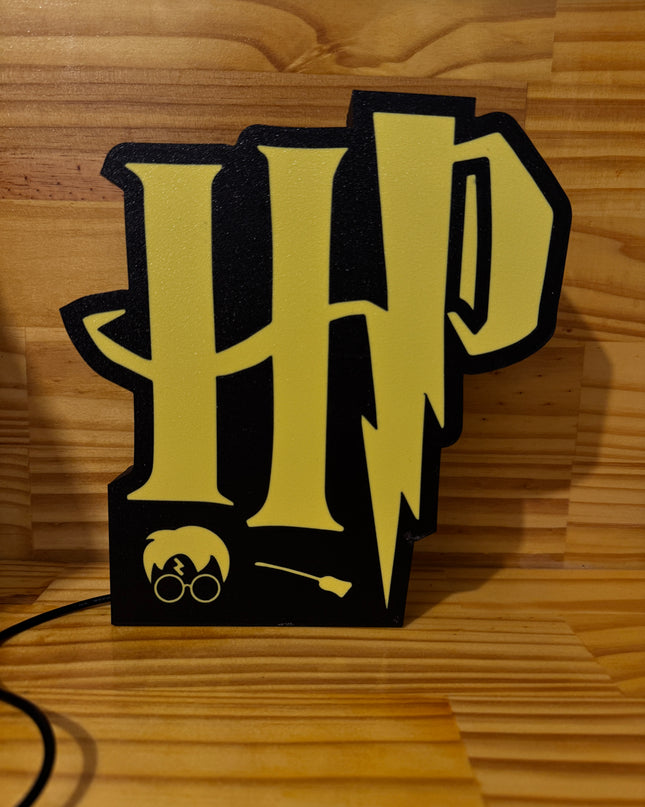 Lampe Harry Potter - Lightbox 3D LED | Design Noir & Jaune | USB