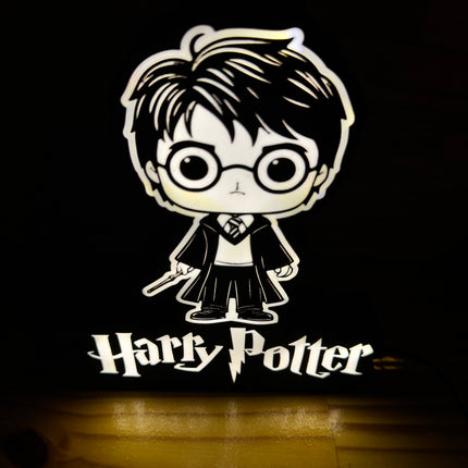 Lampe Harry Potter Style Pop - Lightbox 3D LED | Design Noir & Blanc | USB