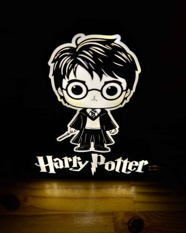 Lampe Harry Potter Style Pop - Lightbox 3D LED | Design Noir & Blanc | USB