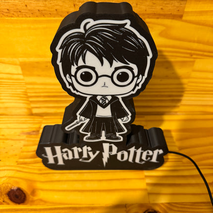 Lampe Harry Potter Style Pop - Lightbox 3D LED | Design Noir & Blanc | USB